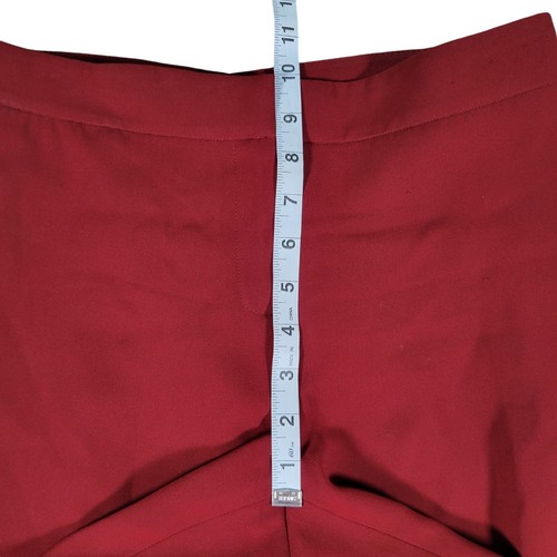 Lafayette 148 Pants Slacks Womens 10 Dark Red Cropped Pleated Wide Leg Business - Picture 14 of 15