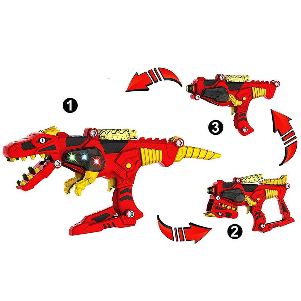 3 in 1 Kids Transforming T-Rex Dinosaur Toy to Blaster Space