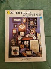 COUNTRY HEARTS AND GOODWILL WISHES SAMPLER CROSS STITCH PATTERN FREE SHIPPING  