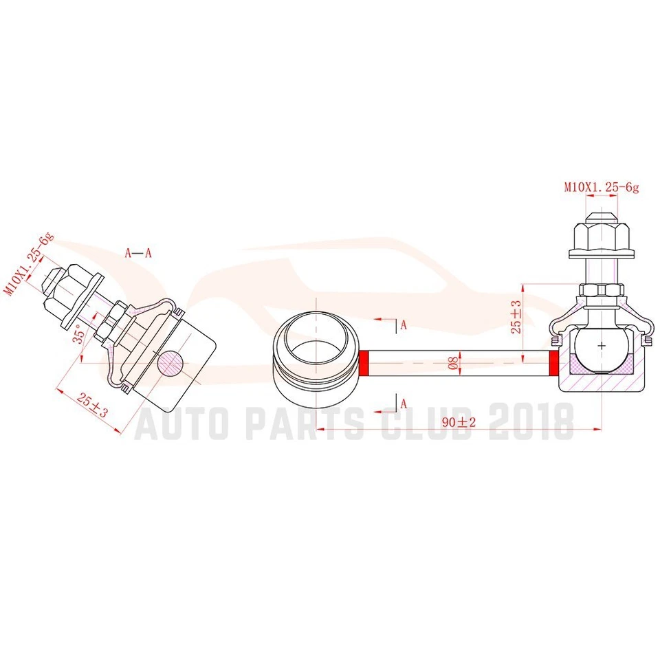 2000-2003 For Nissan Maxima 8PCS Front Lower Control Arms Sway Bars Tie Rods Kit - Image 4 of 4