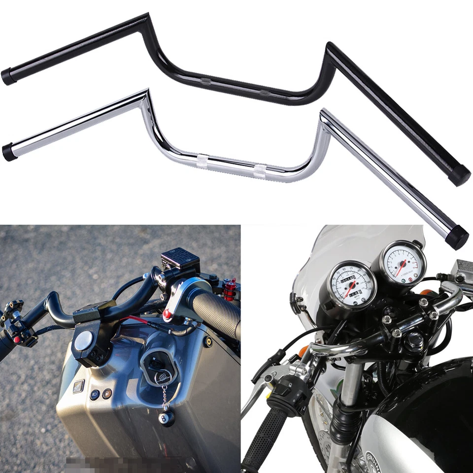 7/8" Motorcycle Club-Man Handlebar Handle Bar For Bobber Cruiser Cafe Racer Bike - Imagem 2 de 4