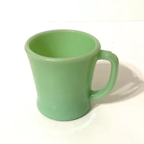 Vintage Oven Fire-King Ware Jadeite Green D-Handle Glass Mug