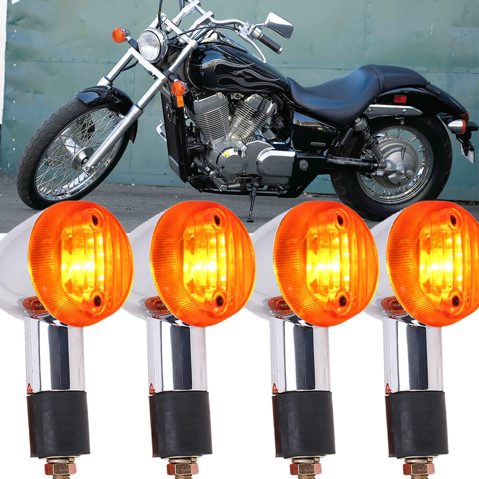 4PCS Bullet Front Rear Motorcycle Turn Signal Blinker Indicator Light For Suzuki - Image 4 of 4