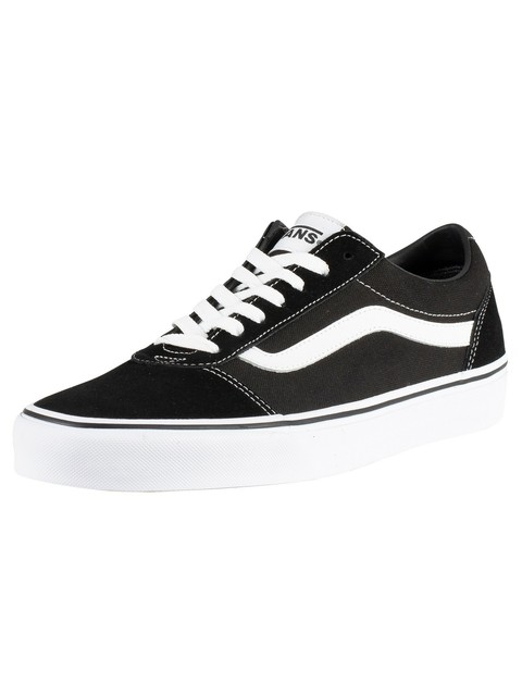 vans ward low black and white