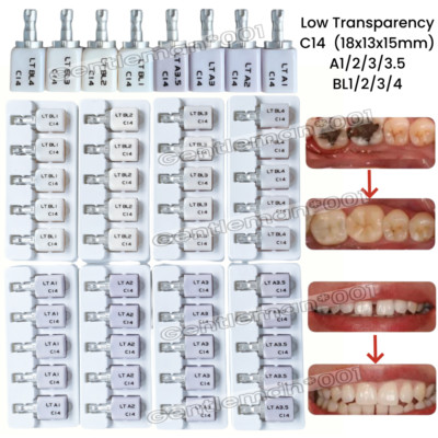 C14 LT Emax Dental Glass Ceramic Lithium Dislicate CAD/CAM Cerec Blocks ...
