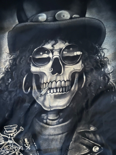 T-shirt Slash "Skull" - blu liquido con etichetta XL vintage - Foto 2 di 2