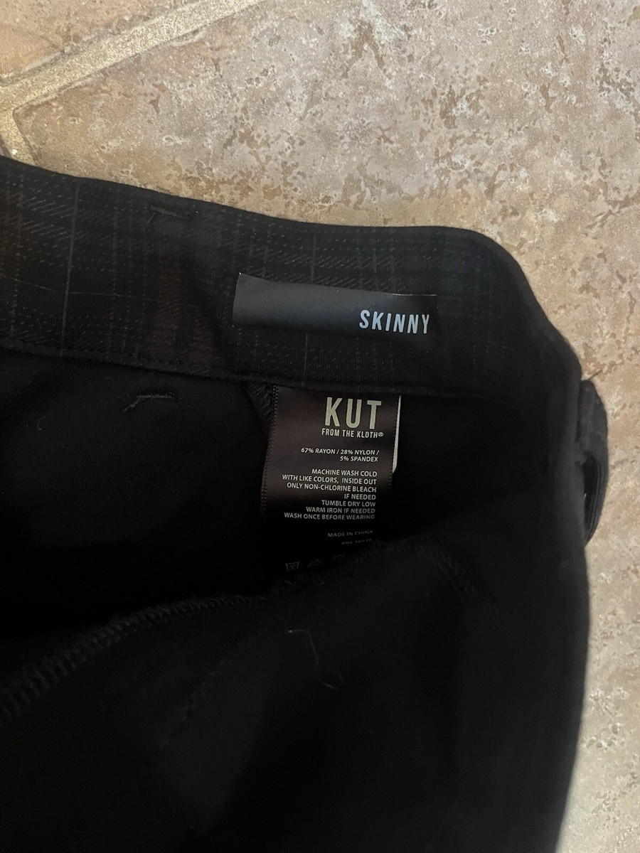 Kut From The Kloth Plaid 8 Skinny Black Bronze Metallic Kut From The Kloth Plaid 8 Skinny Black Bronze Metallic