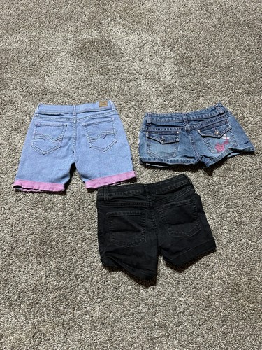 Girls Shorts Size 7 - Lot Of 3 - Blue Black Denim - Jordache Arizona & So 7017 - Picture 12 of 12