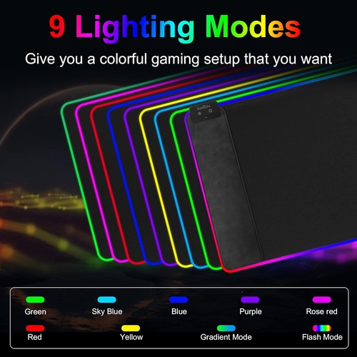 ExtreLife Wireless Charging Black RGB Large Gaming Mouse Pad 31.5"x15.7" - 第 5/8 張圖片