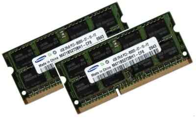 2x 4GB 8GB DDR3 2Rx8 Notebook RAM Speicher 1066 Mhz SO DIMM PC3-8500S CL7 