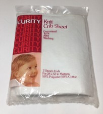 CURITY VTG FITTED CRIB SHEET 2 STRETCH ends-NIP 28 x 52 inch