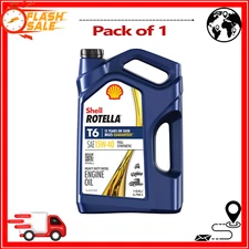 Shell Rotella T6 Full Synthetic 15W-40 Diesel Engine Oil, 1 Gallon, Motorcycle