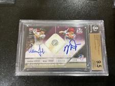 2018 Topps Now Aaron Judge Mike Trout All Star Game Used Base Auto /25 BGS 9.5