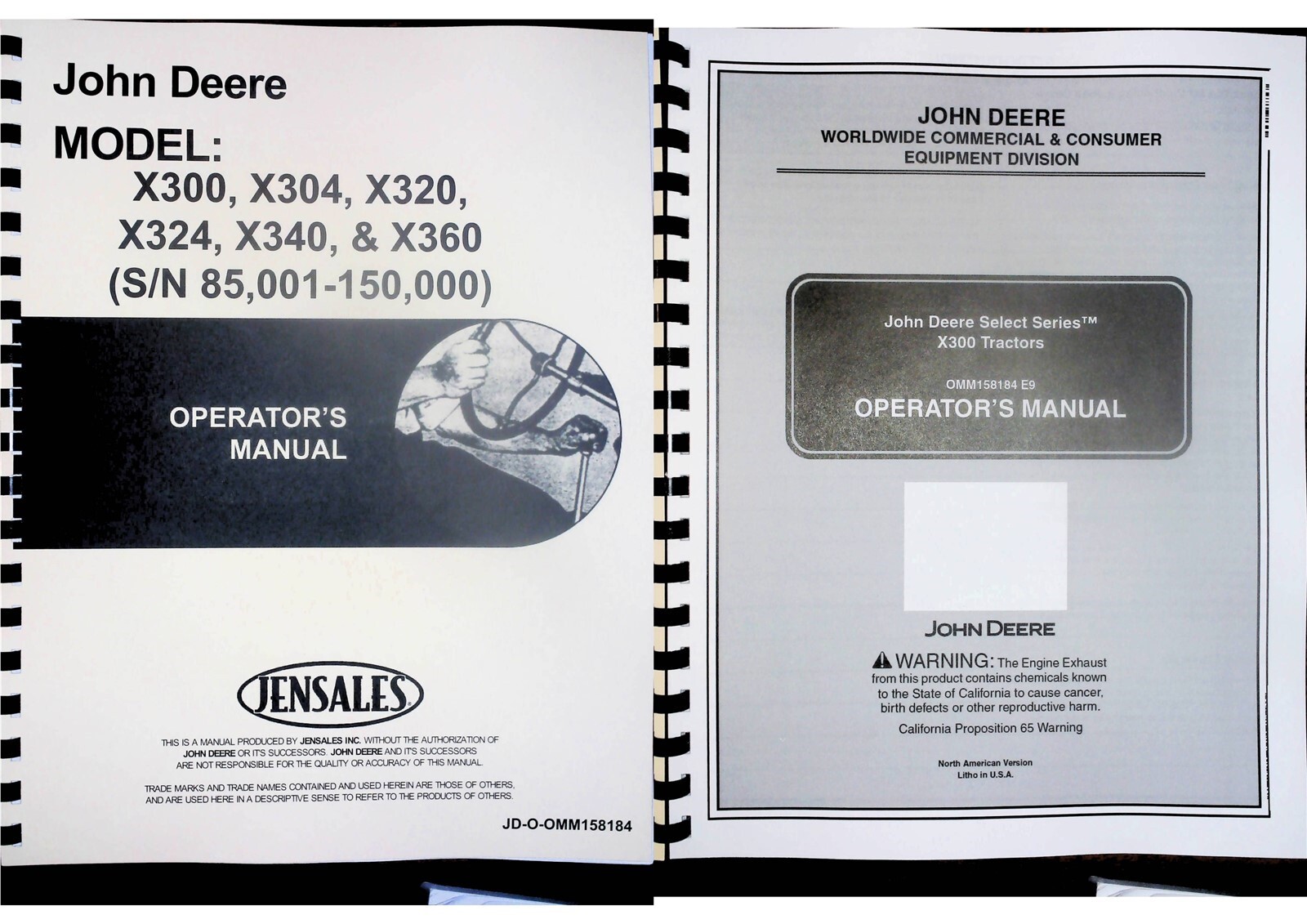 John Deere Tractor Owners Operators Manual X300 X304 X320 X324 X340