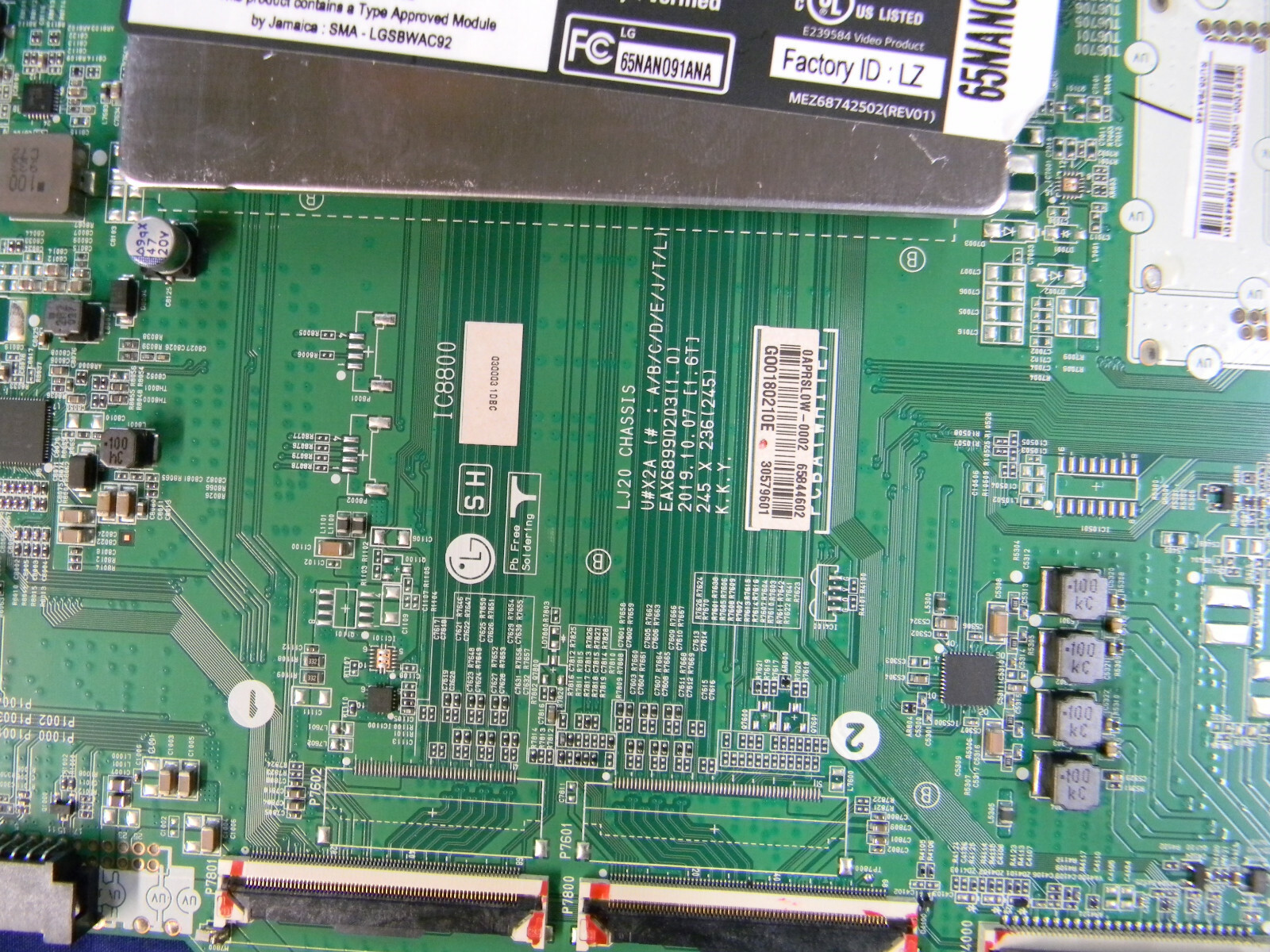 LG 65NANO91ANA.AUSWLJR MAIN EBT66443101 / EAX68990203(1.0) for sale ...