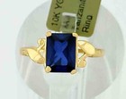 LAB CREATED 2.54 Cts TANZANITE RING 10K YELLOW GOLD - New With Tag — photo 1