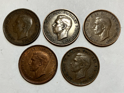 1940,1941,1943,1944,1946 Great Britain Farthing lot - Picture 4 of 4