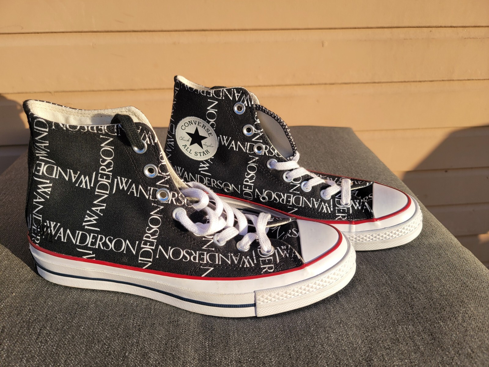 7.5M - New JW Anderson x Converse BLACK LOGO GRID CHUCK TAYLOR