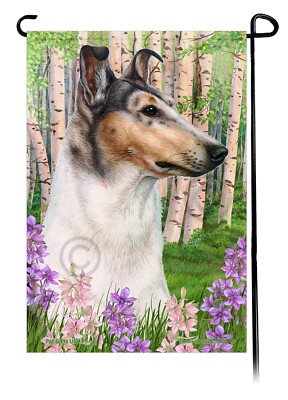 Collie Smooth Spring Flowers Garden Flag