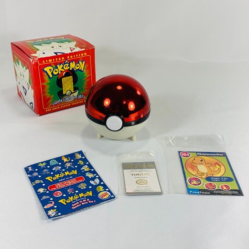 🔥 Pokemon Togepi 23k Gold-Plated Card 1999 Burger King Toy Pokeball