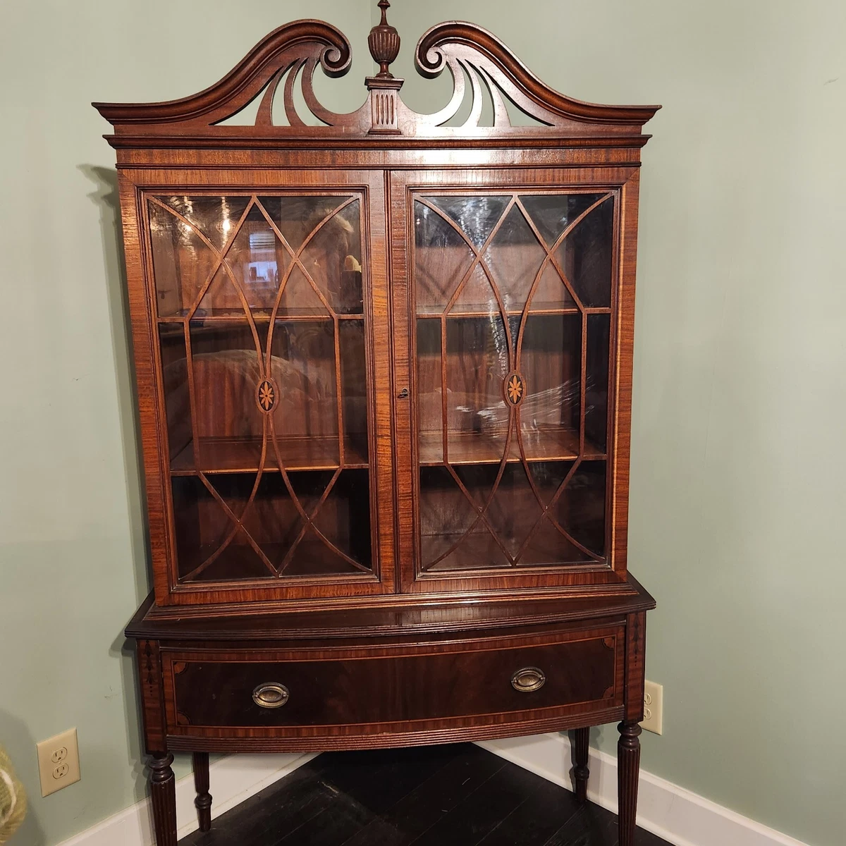 Antique Vintage China Curio Cabinet Rockford Furniture 1920s EUC