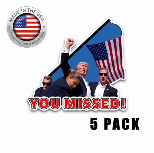 PACK DE 2 calcomanías impermeables de vinilo de alta calidad Trump 2024 You Missed 6x5,8 - Imagen 2 de 5