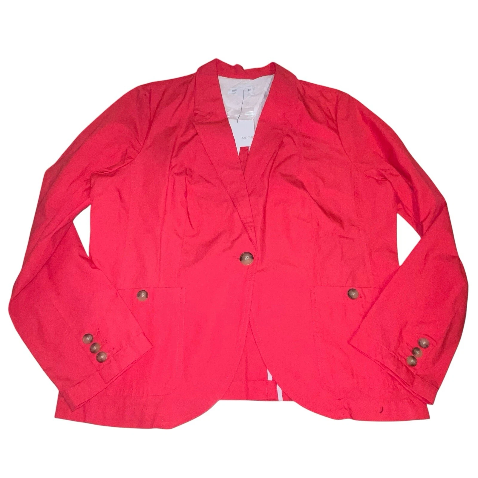 VETEMENTS Blazer cappotto donna Liz Claiborne XL rosa tasche colletto manica lunga formale nuovo con etichette