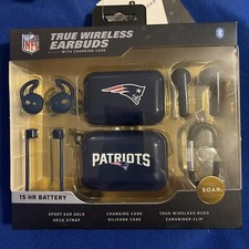 New England Patriots Soar True Wireless Earbuds Officially NFL Licensed w/ Case