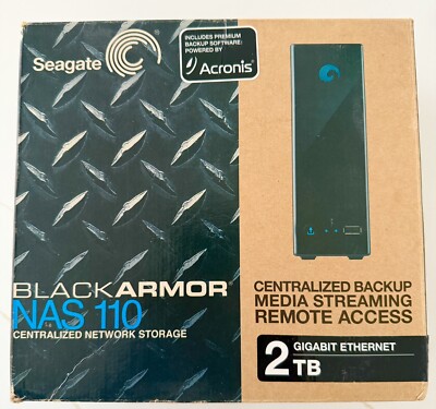 Seagate Black Armor NAS110 2TB Centralized Network Storage OPEN BOX