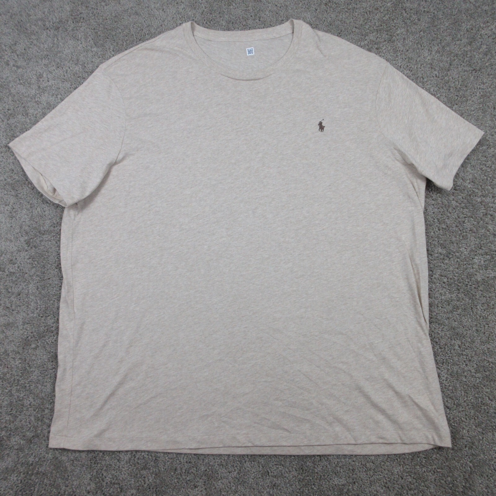 Polo Ralph Lauren camicia uomo 4XB beige marrone pony logo ricamato jersey maglietta