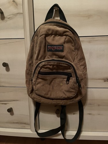 MINI CORDUROY 90S TAN JANSPORT BACKPACK 