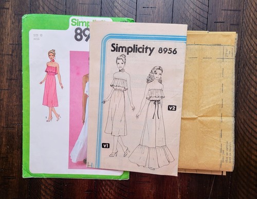 Vintage Simplicity Strapless Pullover Dress 2 Lengths Pattern #8956 Size 10 CUT - Picture 5 of 6