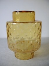 Ancien abat jour plafonnier luminaire en verre cathédrale de 21 cm