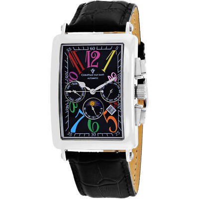 Christian Van Sant Men's Watch Prodigy Automatic Black Dial Leather Strap CV9132