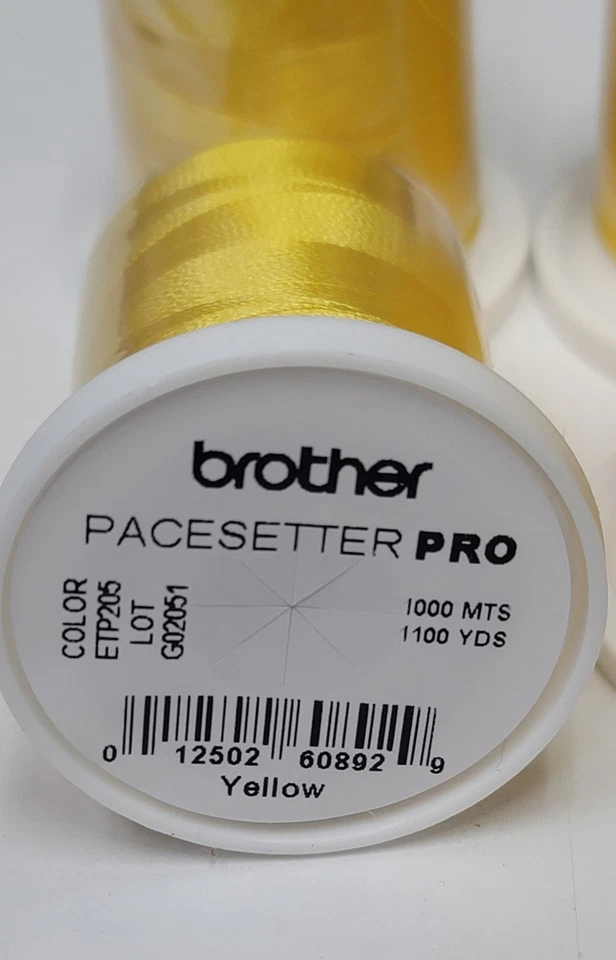 Brother Pacesetter Pro Yellow Sewing-Embroidery  Thread (New) 4 Spools In Box - Image 2 of 4