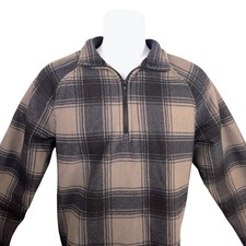Stormy Kromer Mens Plaid Fleece Quarter Zip Pullover Sweater Size M