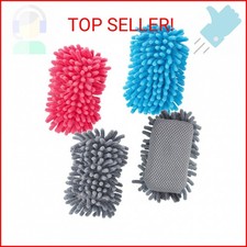 Zonon 4 Pieces Dry Erase Eraser Microfiber Shag Washable Whiteboard Eraser for M