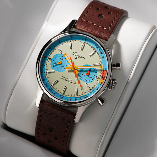 Sugess ST19 Pilot Chronograph Watch, Swan-Neck 1963 Edition