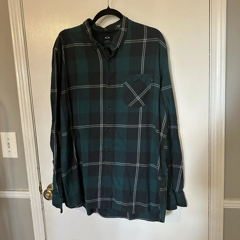Camisa Oakley de franela ligera a cuadros con botones delanteros manga larga - para hombre talla XXL Foto 3 de 4