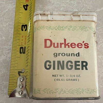 Durkee's Vintage Ground Ginger Spice Advertising Tin Can 1-3/4 oz