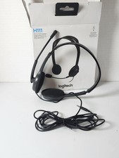 Logitech H111 Wired Headset Stereo Headphones Noise-Cancelling Mic 3.5mm Black