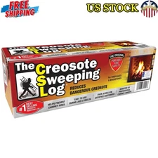 Creosote Sweeping Log Chimney Maintenance Fireplace Woodstove Fire Safety New