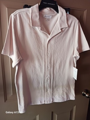 Free Assembly Mens Camp Shirt Almond Size Small NWT