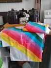 3pc Vintage Rainbow Twin Bedding Set Fitted Flat Pillowcase Stranger Things Nice — photo 1