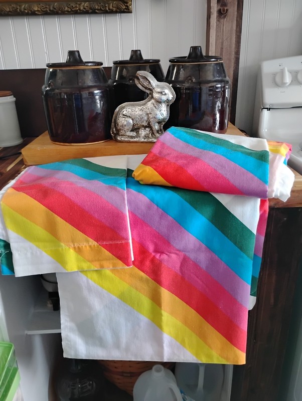 3pc Vintage Rainbow Twin Bedding Set Fitted Flat Pillowcase Stranger Things Nice
