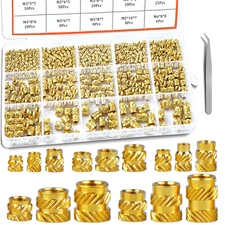 400 PCS Brass Threaded Inserts Kit M2–M6 Female Metric Knurled Heat Set