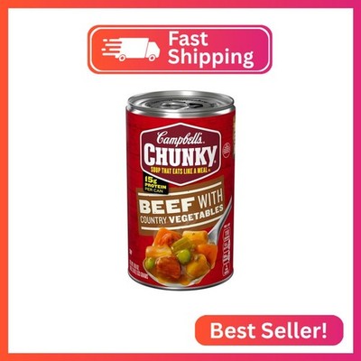 Campbell s Chunky Soup, Beef Soup with Country Vegetables, 18.8 Oz Can