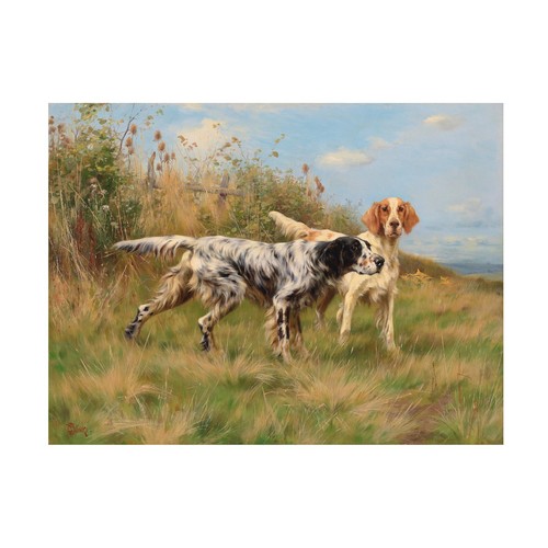 Thomas Blinks 'English setters (oil on canvas)' Canvas Art,Made in USA