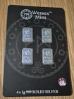 Wessex Mint 4x 1g  .999 Fine Silver Bars - Panda (£15 inc fees and postage)