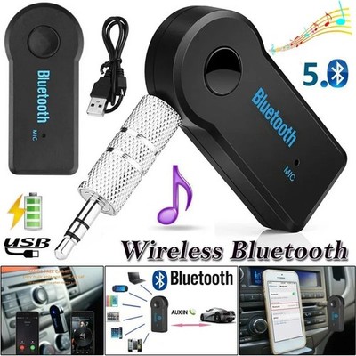 Mini 3.5mm Wireless Bluetooth Audio Car Receiver Adapter - Black